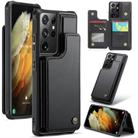 For Samsung Galaxy S21 Ultra 5G CaseMe C22 Card Slots Holder RFID Anti-theft Phone Case(Black) - 1