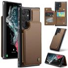 For Samsung Galaxy S22 Ultra 5G CaseMe C22 Card Slots Holder RFID Anti-theft Phone Case(Brown) - 1