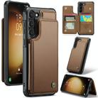 For Samsung Galaxy S23+ 5G CaseMe C22 Card Slots Holder RFID Anti-theft Phone Case(Brown) - 1