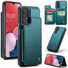 For Samsung Galaxy A13 4G CaseMe C22 Card Slots Holder RFID Anti-theft Phone Case(Blue Green) - 1