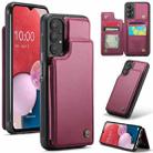 For Samsung Galaxy A13 4G CaseMe C22 Card Slots Holder RFID Anti-theft Phone Case(Wine Red) - 1