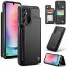 For Samsung Galaxy A24 4G CaseMe C22 Card Slots Holder RFID Anti-theft Phone Case(Black) - 1