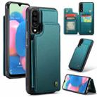 For Samsung Galaxy A30s/A50s/A50 CaseMe C22 Card Slots Holder RFID Anti-theft Phone Case(Blue Green) - 1