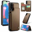For Samsung Galaxy A30s/A50s/A50 CaseMe C22 Card Slots Holder RFID Anti-theft Phone Case(Brown) - 1