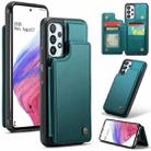 For Samsung Galaxy A53 5G CaseMe C22 Card Slots Holder RFID Anti-theft Phone Case(Blue Green) - 1