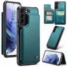 For Samsung Galaxy S21 5G CaseMe C22 Card Slots Holder RFID Anti-theft Phone Case(Blue Green) - 1