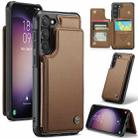 For Samsung Galaxy S23 5G CaseMe C22 Card Slots Holder RFID Anti-theft Phone Case(Brown) - 1