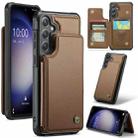 For Samsung Galaxy S23 FE 5G CaseMe C22 Card Slots Holder RFID Anti-theft Phone Case(Brown) - 1