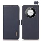 For Huawei Mate 60 Pro KHAZNEH Side-Magnetic Litchi Genuine Leather RFID Case(Blue) - 1