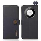 For Huawei Mate 60 KHAZNEH Custer Genuine Leather RFID Phone Case(Blue) - 1