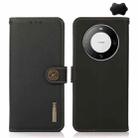 For Huawei Mate 60 Pro KHAZNEH Custer Genuine Leather RFID Phone Case(Black) - 1