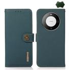 For Huawei Mate 60 Pro KHAZNEH Custer Genuine Leather RFID Phone Case(Green) - 1