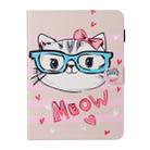 For iPad Pro 11 (2020) Colored Drawing Pattern Horizontal Flip PU Leather Tablet Case with Holder & Card Slot & Sleep / Wake-up Function(Glasses Cat) - 1