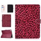 For iPad 10.2 Colored Drawing Pattern Horizontal Flip PU Leather Case with Holder & Card Slot & Sleep / Wake-up Function(Red Pink Leopard) - 1