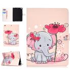 For iPad 10.2 Colored Drawing Pattern Horizontal Flip PU Leather Case with Holder & Card Slot & Sleep / Wake-up Function(Elephant Flowers) - 1