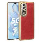 For Honor 80 Pro Electroplated Leather Texture PU + PC Phone Case(Red) - 1