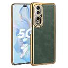 For Honor 80 Pro Electroplated Leather Texture PU + PC Phone Case(Green) - 1