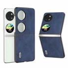 For Huawei P60 Pocket ABEEL Black Edge Two-color Calf Texture PU Phone Case(Blue) - 1