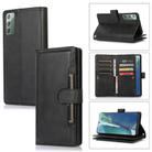 For Samsung Galaxy Note20 Wristband Card Slot Leather Phone Case(Black) - 1