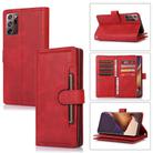 For Samsung Galaxy Note20 Ultra Wristband Card Slot Leather Phone Case(Red) - 1