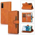 For Samsung Galaxy S20 Wristband Card Slot Leather Phone Case(Brown) - 1