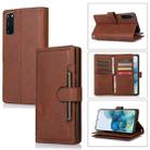 For Samsung Galaxy S20+ Wristband Card Slot Leather Phone Case(Coffee) - 1
