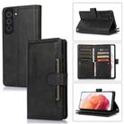 For Samsung Galaxy S21 5G Wristband Card Slot Leather Phone Case(Black) - 1