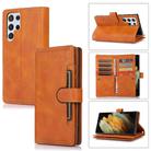 For Samsung Galaxy S21 Ultra 5G Wristband Card Slot Leather Phone Case(Brown) - 1