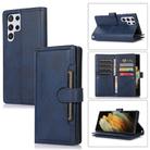 For Samsung Galaxy S21 Ultra 5G Wristband Card Slot Leather Phone Case(Blue) - 1