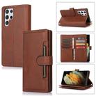 For Samsung Galaxy S21 Ultra 5G Wristband Card Slot Leather Phone Case(Coffee) - 1