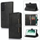 For Samsung Galaxy S22 5G Wristband Card Slot Leather Phone Case(Black) - 1