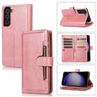 For Samsung Galaxy S23 5G Wristband Card Slot Leather Phone Case(Rose Gold) - 1