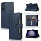 For Samsung Galaxy S23 5G Wristband Card Slot Leather Phone Case(Blue) - 1