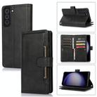 For Samsung Galaxy S23 5G Wristband Card Slot Leather Phone Case(Black) - 1
