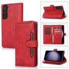 For Samsung Galaxy S23+ 5G Wristband Card Slot Leather Phone Case(Red) - 1