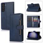For Samsung Galaxy S23+ 5G Wristband Card Slot Leather Phone Case(Blue) - 1