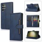 For Samsung Galaxy S23 Ultra 5G Wristband Card Slot Leather Phone Case(Blue) - 1