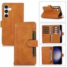 For Samsung Galaxy S24 5G Wristband Card Slot Leather Phone Case(Brown) - 1