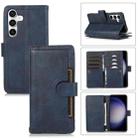 For Samsung Galaxy S24 5G Wristband Card Slot Leather Phone Case(Blue) - 1