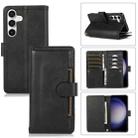 For Samsung Galaxy S24 5G Wristband Card Slot Leather Phone Case(Black) - 1