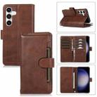 For Samsung Galaxy S24 5G Wristband Card Slot Leather Phone Case(Coffee) - 1