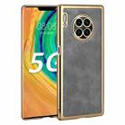 For Huawei Mate 30 Pro Electroplated Leather Texture PU + PC Phone Case(Grey) - 1