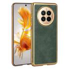 For For Huawei Mate 50 Electroplated Leather Texture PU + PC Phone Case(Green) - 1