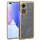 For Huawei nova 9 Pro Electroplated Leather Texture PU + PC Phone Case(Grey) - 1