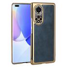 For Huawei nova 9 Pro Electroplated Leather Texture PU + PC Phone Case(Blue) - 1