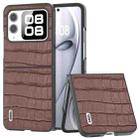 For Huawei nova Flip ABEEL Crocodile Texture Genuine Leather Phone Case(Brown) - 1