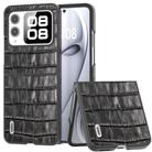 For Huawei nova Flip ABEEL Crocodile Texture Genuine Leather Phone Case(Black) - 1