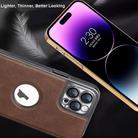 For iPhone 15 Electroplated Leather Texture PU + PC Phone Case(Purple) - 4