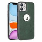 For iPhone 11 Electroplated Leather Texture PU + PC Phone Case(Green) - 1