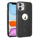 For iPhone 11 Electroplated Leather Texture PU + PC Phone Case(Black) - 1